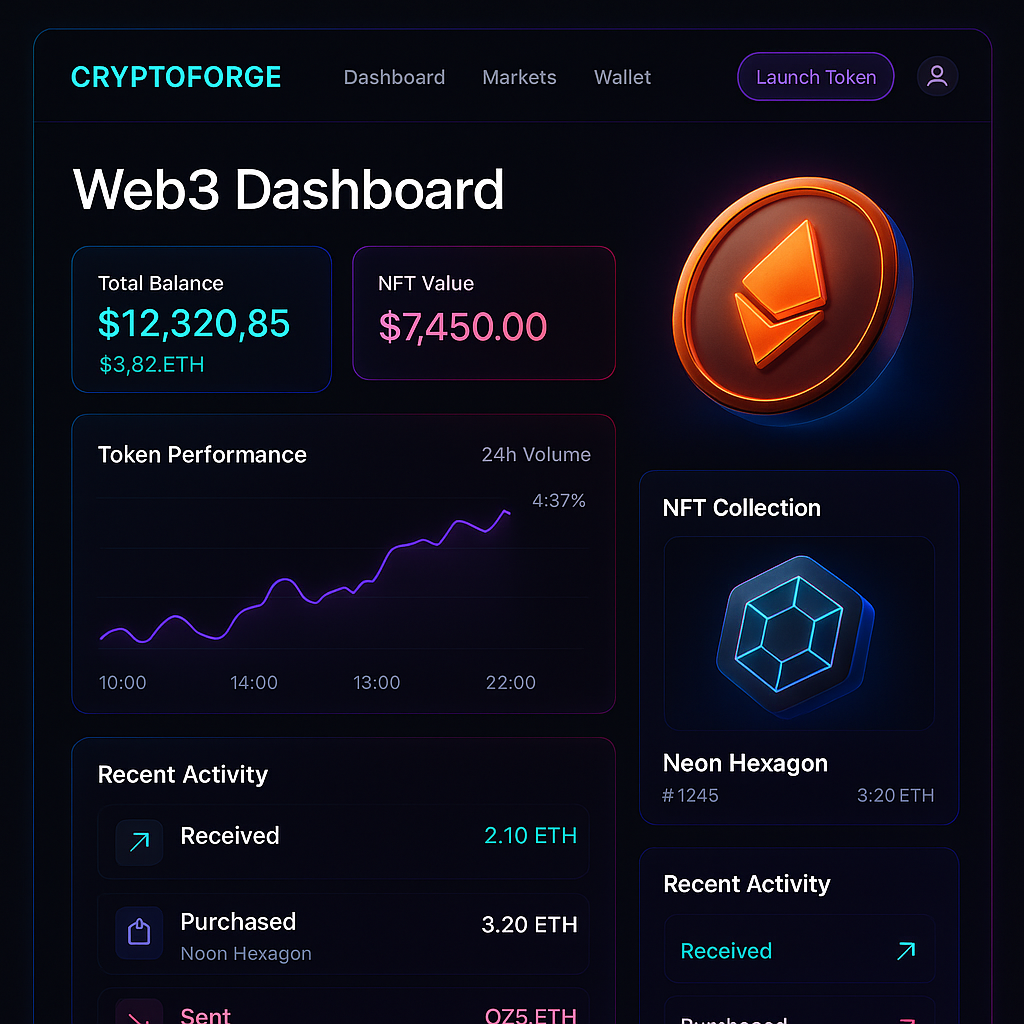 CryptoForge — Web3 Dashboard & Token Launch
