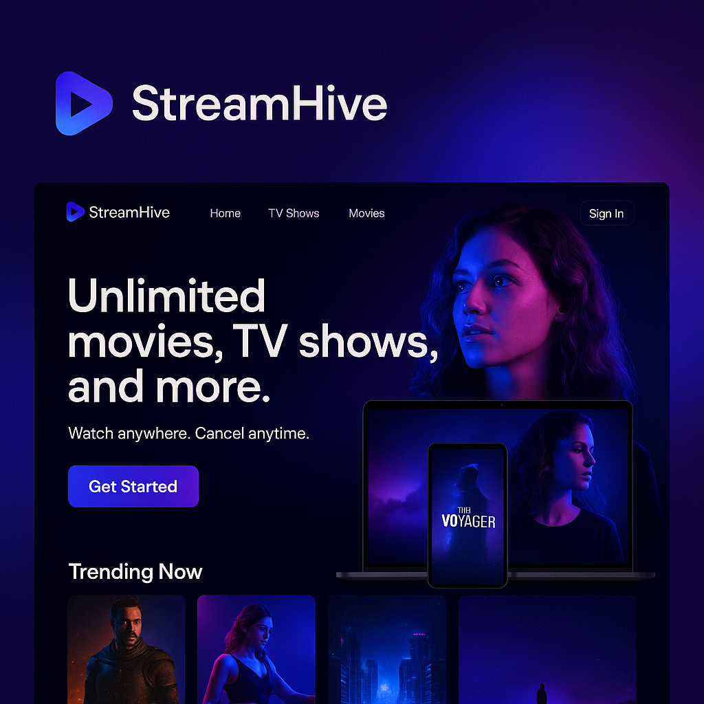 StreamHive — Video Streaming Landing Page