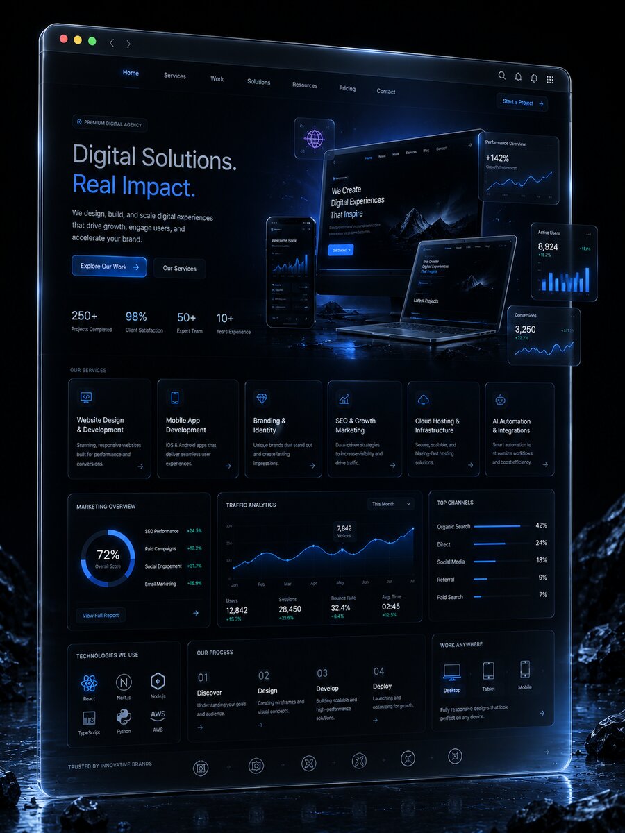 Digital agency dashboard UI