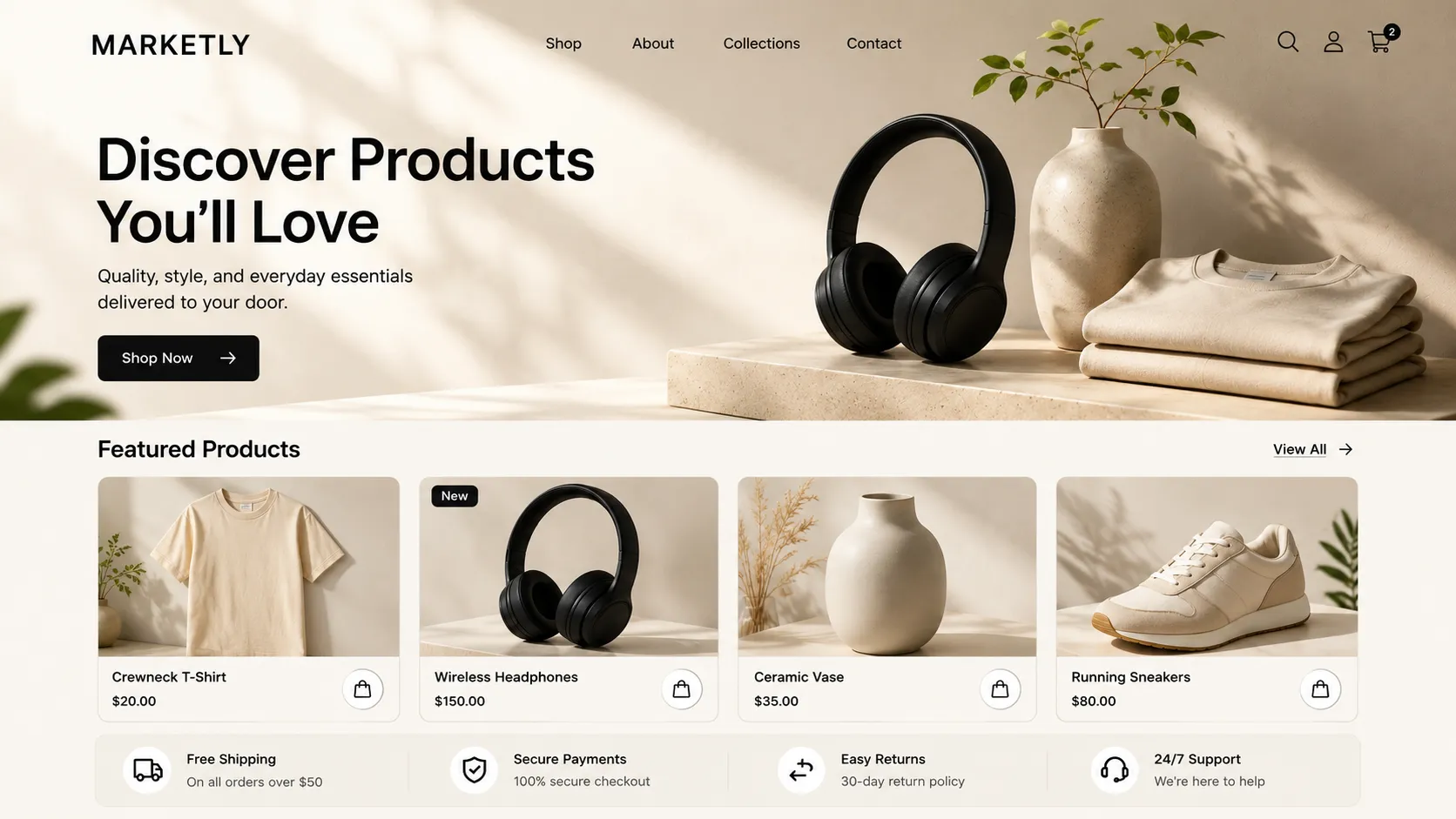 Marketly — Modern E-commerce Storefront