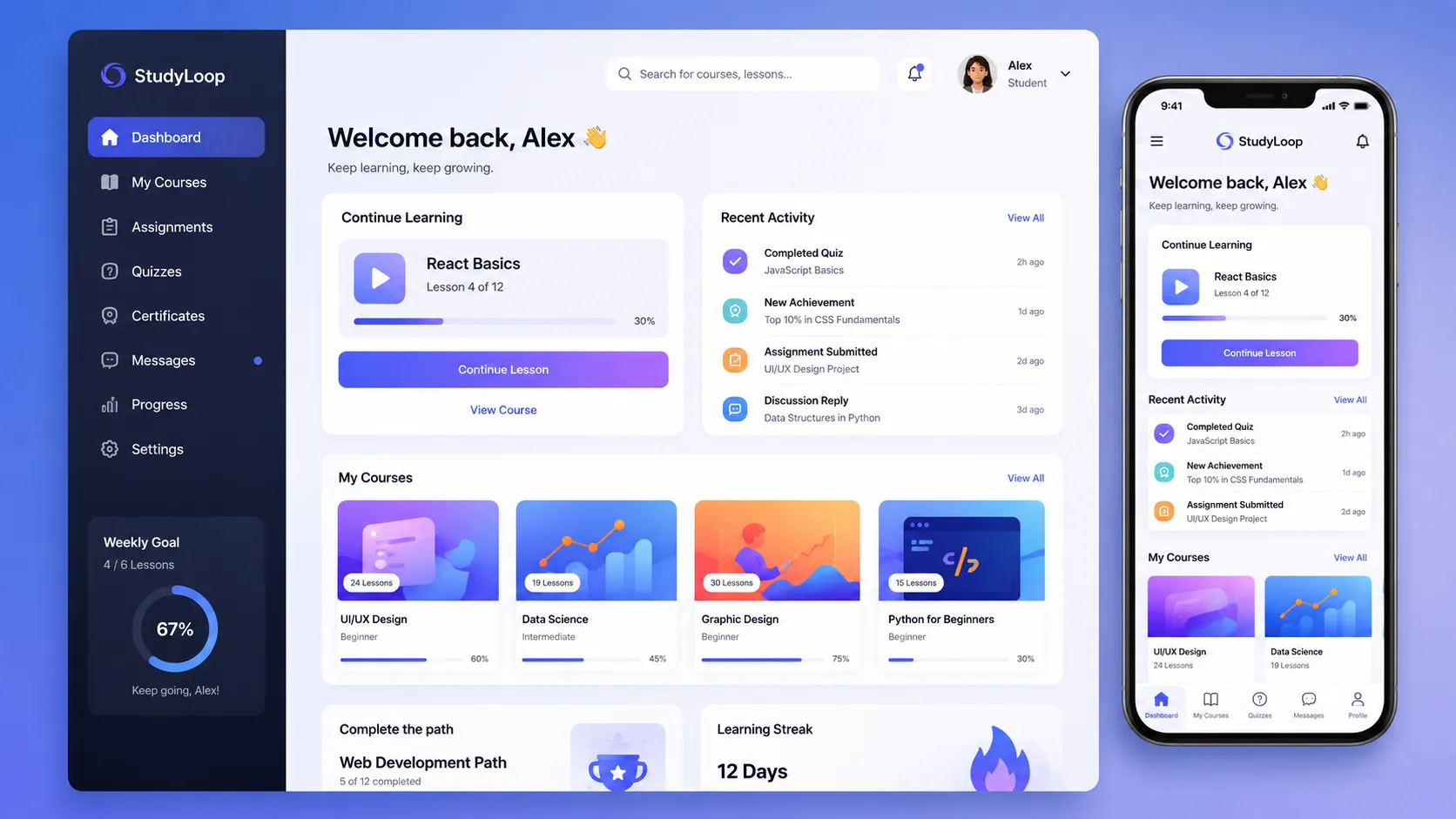 StudyLoop — Online Learning Platform