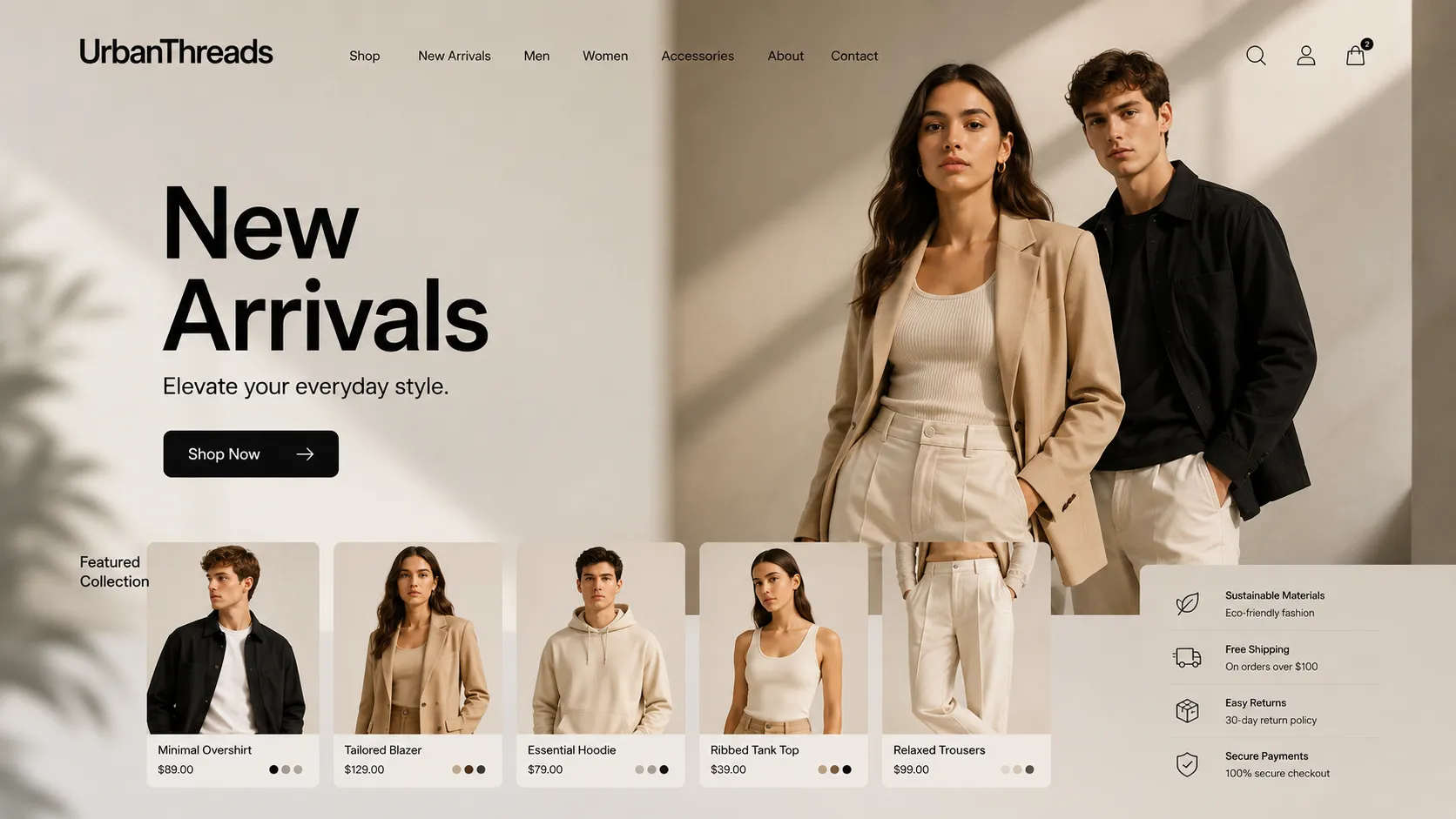 UrbanThreads — Fashion E-commerce Brand